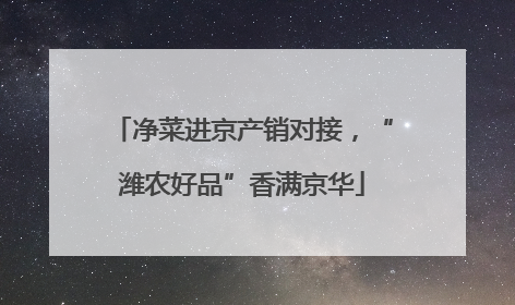 净菜进京产销对接，“潍农好品”香满京华