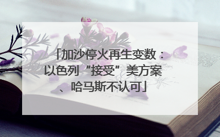 加沙停火再生变数：以色列“接受”美方案、哈马斯不认可