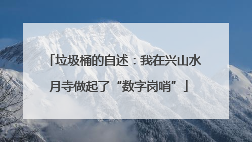 垃圾桶的自述：我在兴山水月寺做起了“数字岗哨”