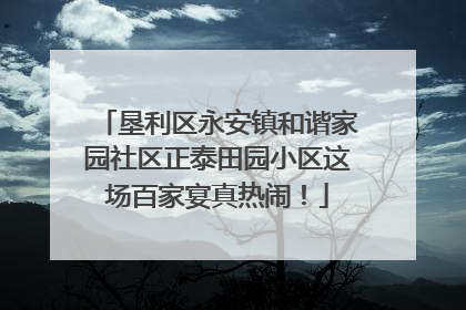 垦利区永安镇和谐家园社区正泰田园小区这场百家宴真热闹！