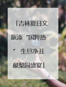 吉林夏日文旅添“国粹热” 生旦净丑献梨园盛宴