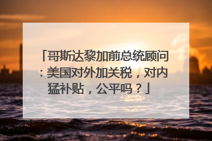 哥斯达黎加前总统顾问：美国对外加关税，对内猛补贴，公平吗？