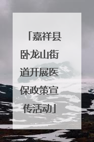 嘉祥县卧龙山街道开展医保政策宣传活动