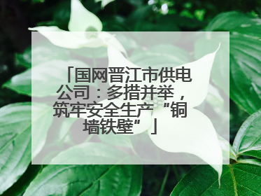 国网晋江市供电公司：多措并举，筑牢安全生产“铜墙铁壁”