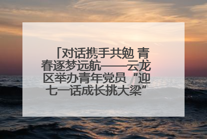 对话携手共勉 青春逐梦远航——云龙区举办青年党员“迎七一话成长挑大梁”交流活动