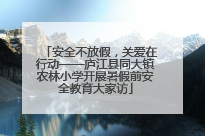 安全不放假，关爱在行动——庐江县同大镇农林小学开展暑假前安全教育大家访