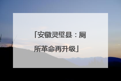 安徽灵璧县：厕所革命再升级