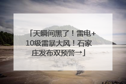 天瞬间黑了！雷电+10级雷暴大风！石家庄发布双预警→