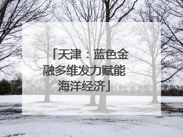 天津：蓝色金融多维发力赋能海洋经济