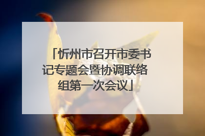 忻州市召开市委书记专题会暨协调联络组第一次会议
