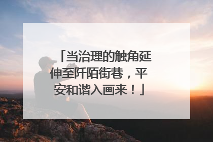 当治理的触角延伸至阡陌街巷，平安和谐入画来！