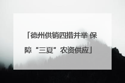 德州供销四措并举 保障“三夏”农资供应