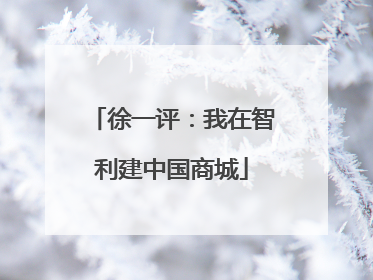 徐一评：我在智利建中国商城