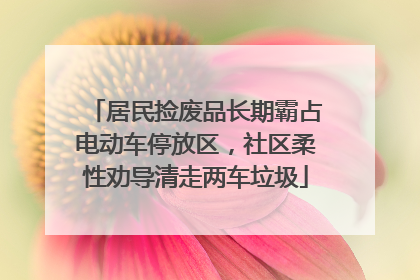 居民捡废品长期霸占电动车停放区，社区柔性劝导清走两车垃圾