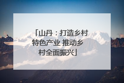 山丹：打造乡村特色产业 推动乡村全面振兴