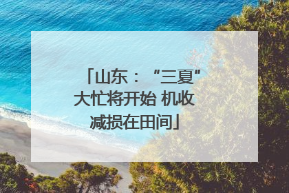山东：“三夏”大忙将开始 机收减损在田间