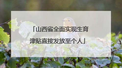 山西省全面实现生育津贴直接发放至个人