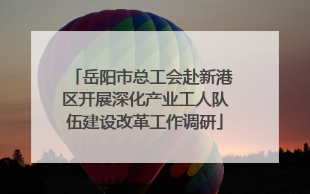 岳阳市总工会赴新港区开展深化产业工人队伍建设改革工作调研