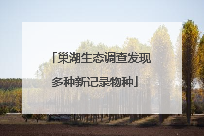 巢湖生态调查发现多种新记录物种