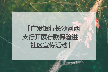广发银行长沙河西支行开展存款保险进社区宣传活动