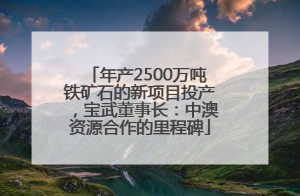 年产2500万吨铁矿石的新项目投产，宝武董事长：中澳资源合作的里程碑