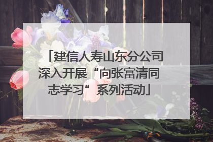 建信人寿山东分公司深入开展“向张富清同志学习”系列活动