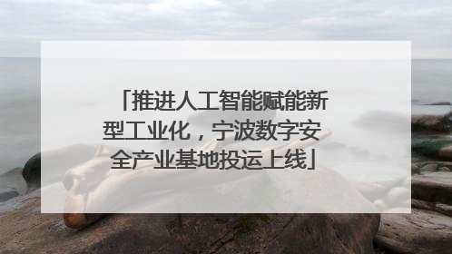 推进人工智能赋能新型工业化，宁波数字安全产业基地投运上线