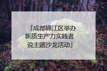 成都锦江区举办新质生产力实践者说主题沙龙活动