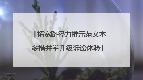 拓宽路径力推示范文本 多措并举升级诉讼体验