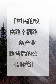 村民的致富路幸福路 一条产业路背后的公益脉络