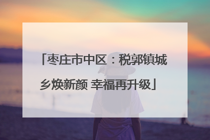 枣庄市中区：税郭镇城乡焕新颜 幸福再升级