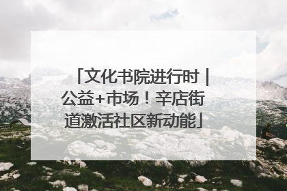 文化书院进行时｜公益+市场！辛店街道激活社区新动能