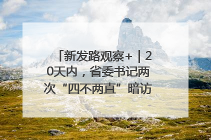 新发路观察+｜20天内，省委书记两次“四不两直”暗访，有何深意？