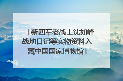 新四军老战士沈如峰战地日记等实物资料入藏中国国家博物馆