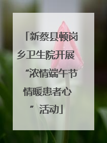 新蔡县顿岗乡卫生院开展“浓情端午节 情暖患者心”活动