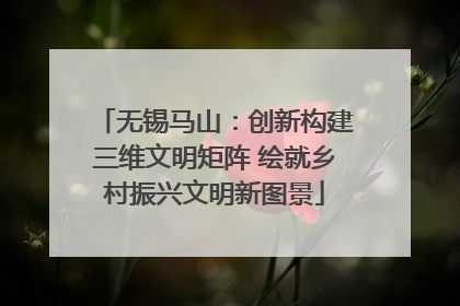 无锡马山：创新构建三维文明矩阵 绘就乡村振兴文明新图景