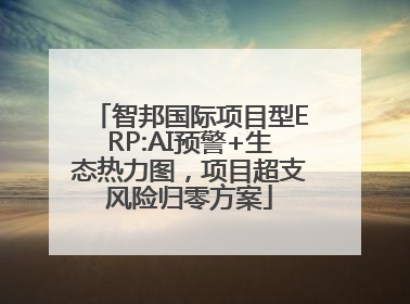 智邦国际项目型ERP:AI预警+生态热力图，项目超支风险归零方案