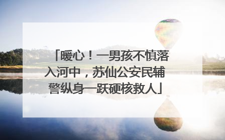 暖心！一男孩不慎落入河中，苏仙公安民辅警纵身一跃硬核救人