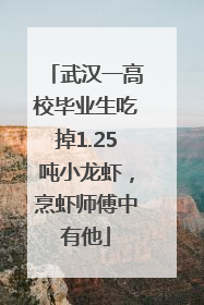武汉一高校毕业生吃掉1.25吨小龙虾，烹虾师傅中有他