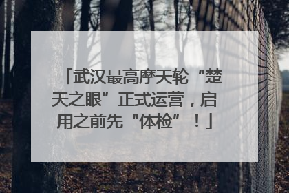 武汉最高摩天轮“楚天之眼”正式运营，启用之前先“体检”！