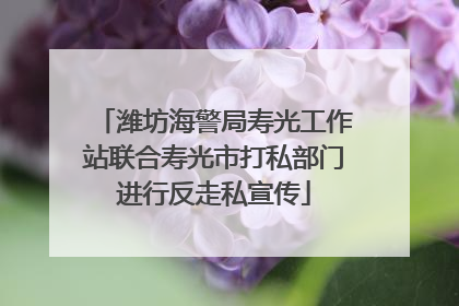 潍坊海警局寿光工作站联合寿光市打私部门进行反走私宣传