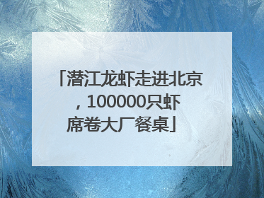 潜江龙虾走进北京，100000只虾席卷大厂餐桌