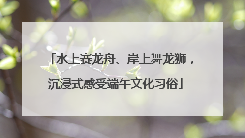 水上赛龙舟、岸上舞龙狮，沉浸式感受端午文化习俗