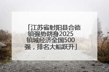 江苏省射阳县合德镇强势跻身2025镇域经济全国500强，排名大幅跃升