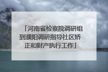 河南省检察院调研组到濮阳调研指导社区矫正和财产执行工作