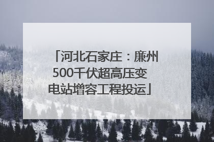 河北石家庄：廉州500千伏超高压变电站增容工程投运
