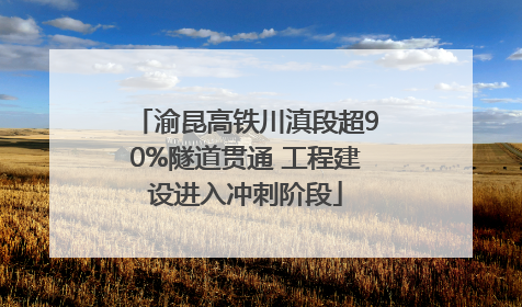 渝昆高铁川滇段超90%隧道贯通 工程建设进入冲刺阶段