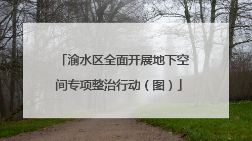 渝水区全面开展地下空间专项整治行动（图）
