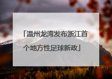 温州龙湾发布浙江首个地方性足球新政