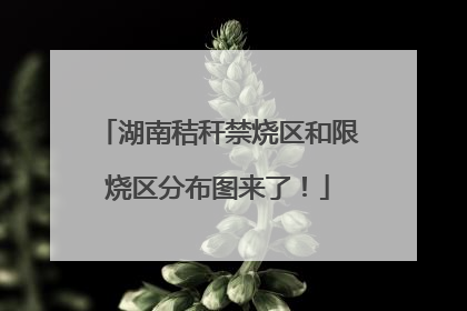 湖南秸秆禁烧区和限烧区分布图来了！